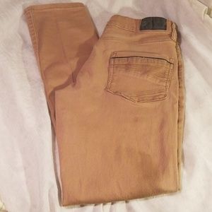 Fried Denim Men's Skinny Fit Tan Cotton Blend Pant